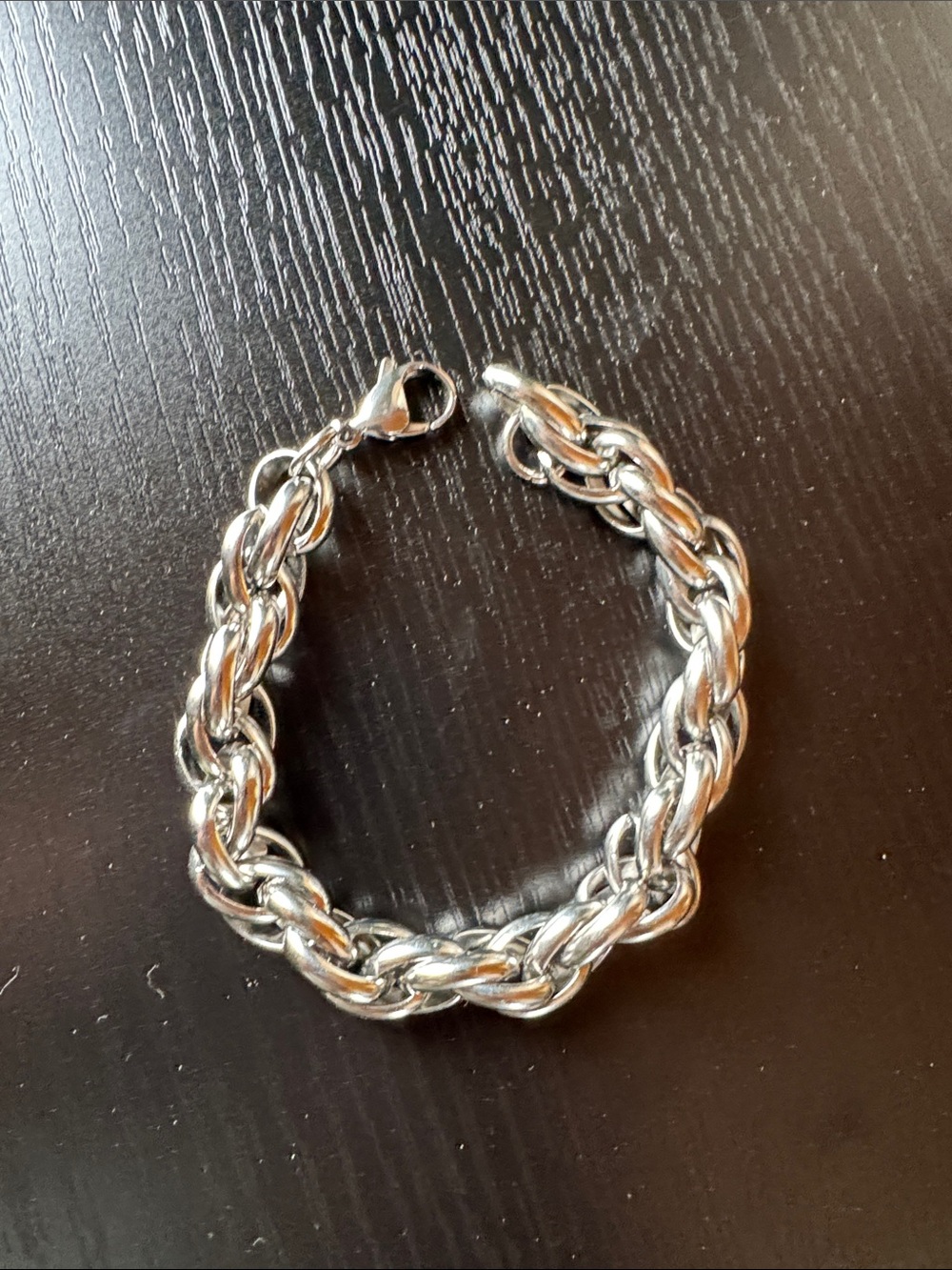 Sterling Silver Rope Chain Bracelet - Silver